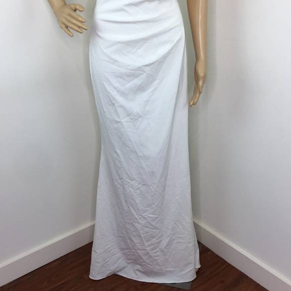 Eliza J White Halter Wedding Dress - Picture 3 of 8